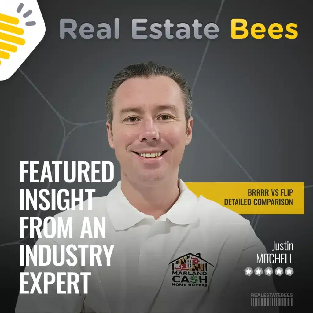 Justin Mitchell of Maryland Cash Home Buyers featured with Real Estate Bees “Expertise Verified” badge